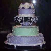 Purple Wedding Cake This was my first fondant and wedding cake.