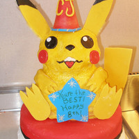Pika Birthday Pokemon Birthday cake featuring Pikachu. Finally had another use for the stand up bear pan!