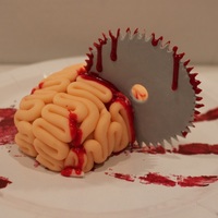 Brain & Saw Blade Cupcake Bloody Brain & Saw Blade Cupcake I made for Cupcake Camp London - My blog Made With Pink.com helped sponsor the event and I baked and...