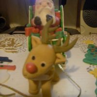 Gumpaste Santa And Rudolph I made this for my Christmas cake topper. They are made out of Gumpaste.