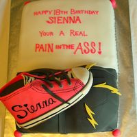 Pain In The Ass! This cake was made for Sienna, who her dad considers her to be a pain in his ass. Cake was dark chocolate, chocolate mousse filling, and...