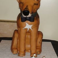 Cody This was made for my Best Friend's Groom. There was a wood cake board on the bottom and inside, screwed together with dowels for a...