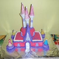 My Very First Princess Castle Cake I used three box cakes mixes to make this cake. The bottom layer is 2 9x13 cakes with a raspberry filling. The top layers are two rounds...