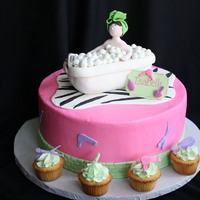 Spa Party tub from RKT. Buttercream with fondant accents.