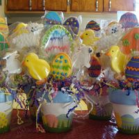 Easter Cookies These are a few bouquets of Easter cookies I made for a fundraiser for my son who is going to Japan this summer. We made and delivered 70...