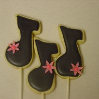 Music Notes With Flower Music notes with pink gumpaste flowers to be used in auction bouquet. NFSC with Antonia's RI.