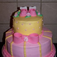 Baby Shower This was a baby shower cake for my husbands work. I got the inspiration from Jarnli's bridal shower cake. Thx. This is probably my...