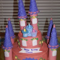 Princess Castle A Princess castle for my daughter's birthday. That is a Christmas ornament with the princesses in a tower. Ice cream cones and paper...
