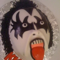 Kiss I used a football pan for the cake face. Fondant and gumpaste to accent.