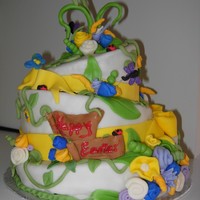 Topsy Turvey Cake First attempt at a topsy turvey cake. All decorations are made from fondant. Thanks for looking.