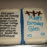 Bible Cake 2nd carved cake. First time using MMF as the top page. Although I messed up on it a little, had cracks in it and had to cover the sides of...