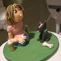 A Girl And Her Dog Figures in MMF and gumpaste. Attempted to resemble the great Lorraine Mckay's work. She loves starbucks frappucino too.