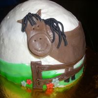 Smash Horse Cake Smash cake in buttercream with MMF accent pieces for my son's first birthday. This was so fun, for me and for the little cowboy.