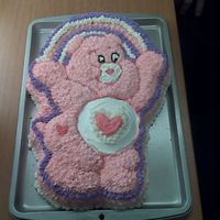 Pink Care Bear All buttercream done with star tip.