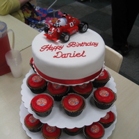 Roary Cake And Cupcakes This was for my son's 2nd Birthday party great for all the little ones to have a cake to take home and we could enjoy the actual cake...