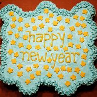 New Year's Cupcake Cake Champagne cupcake cake, with champagne buttercream frosting. Fondant cut-out stars with luster dust for sparkle!