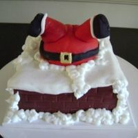 Santa Stuck In Chimney loved making this cake!!! all mmf, snow is piped royal icing, thanks for all the inspiration from the many similar cakes on cc!