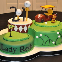 Graduation Golf Cake Real golf balls...all other decor rkt and fondant
