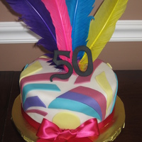 50Th Birthday Cake I made this cake for a family friend. She asked for funky and colorful. I used a pucci print as the inspiration.