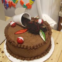 Fishing Birthday Cake I was asked to do a fishing themed cake using chocolate buttercream.