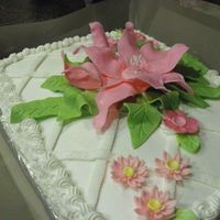 Fondant Flower this was a cake a donated for a senior project.. fondant flower and buttercream.