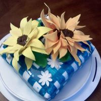 Sunflowers Gumpaste sunflowers, fondant covered cake