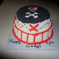 Pirate Cake 2 layer, butter cream, and yellow cake.