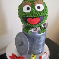 Oscar The Grouch my 2nd attempt at oscar the grouch. I think this one came out better than the last! 4 6" rounds stacked and covered with fondant. Body...
