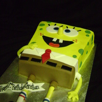 2D Spongebob Squarepants buttercream with fondant accents.