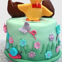 Baby Chick Easter Cake I made this for an Easter Raffle at the Kindy. It was a very quick effort - 3 1/2 hrs from start of baking to finish of decorating so not...