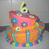 Funky Splash Of Color This is my first topsy turvy cake. I had a 6 year old who wanted a "funky" cake. Confetti cake with buttercrea icing