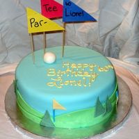 Par-Tee Lionel! I made this cake for my Dad's 60th birthday. I took the inspiration from the Wilton website. Chocolate fudge cake, torted and filled...