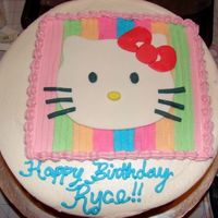 Hello Kitty All buttercream, except the fondant Hello Kitty head.