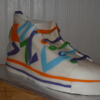 Converse Shoe Cake this was my first shoe cake! boy was i worried about making it! the customer wanted an 80's theme cake and she loved shoes, so this is...