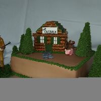 Log Cabin Cake I made this for my father-in-law for his bday. He plans on building a cabin soon and the land he purchased has wild hogs and deer, so that...