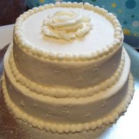 Simple Two Tier Mermaid Bakery Vanilla Butter Cake with Wilton's buttercream.