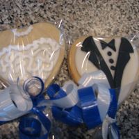 Bride & Groom Cookies inspired by so many on cc. Thank you all. NFSC & MMF & Black Satin Ice with Antonia74's icing detail on brides dress...