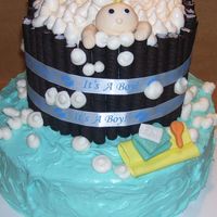 Bathtub Baby I got the inspiration from contributors to this site...thank you so much! Strawberry cake with cream cheese frosting and buttercream...