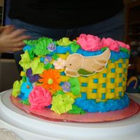 Basket Weave Wilton Course 2 Final This is my course 2 Wilton final cake. The flowers are royal, the basket weave is my own buttercream. The cake is red velvet with chocolate...
