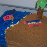 Tropical Theme Costa Rica Chocolater covered Banana cake.....BC and MMF decorations
