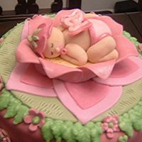 Close Up Of Fairy Baby Hi everyone!I decided to upload a closeup of the fondant/ gumpaste baby topper that I made for the Fairy Garden cake... The petals of the...