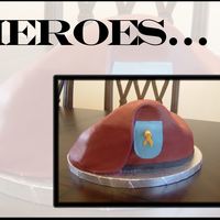 Maroon Army Beret... First ever carved cake hehehe... I made this one for a very nice lady that was having a goodbye party for her husband whom is leaving to...