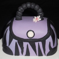 Purple Zabra Print Purse! Carved from 4" round, rich fruit cake, lots of fun to do! TFL!