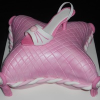 Pink Pillow Show Cake! Carved from a 6" square, fruit cake, all edible. TFL!