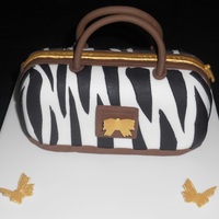 Zebra Print Handbag Cake! Carved to approx. 6" x 2.5", all edible, TFL!