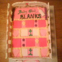 Crib Cake Fondant, gum paste, hand painting and piping shower cake for my son's baby