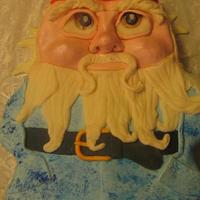 Travelocity Gnome Cake All Fondant deco, hand sculpted