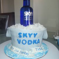 Ice Bucket Cake This cake was done for a 21st birthday. 1 6in round and the top half was baked in a small glass bowl. BC and fondant.