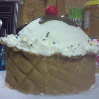 Ice Cream Waffle Cup I got bored and wanted to make a cake, so this is what I made.. :)