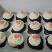 Valentine's Cupcakes Red Velvet cupcakes frosted with cream cheese sprinkled with red crystal sugar topped with marshmallow fondants hearts. This was my first...